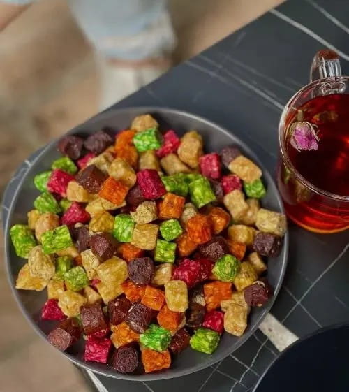 سیب خشک حبه ای طعم متعادل و تازه